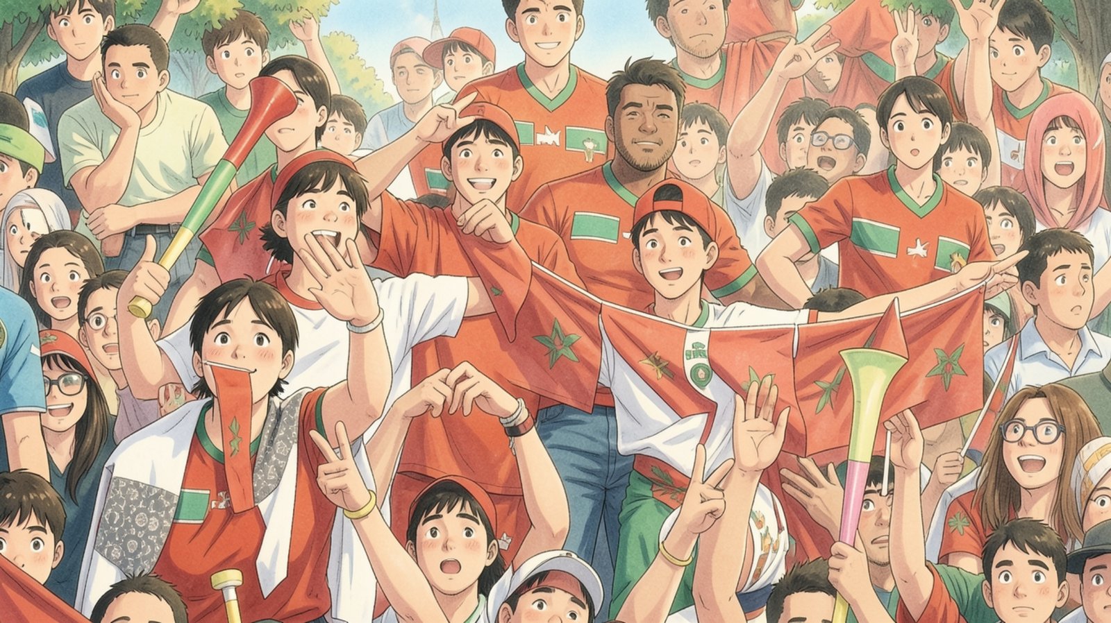 morroco fans celebrating
