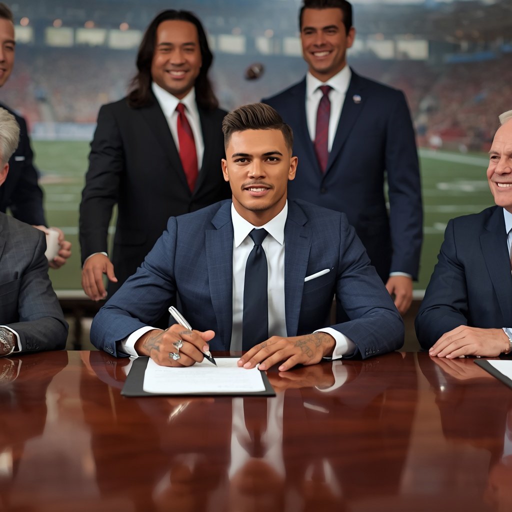 foorball player signing contract